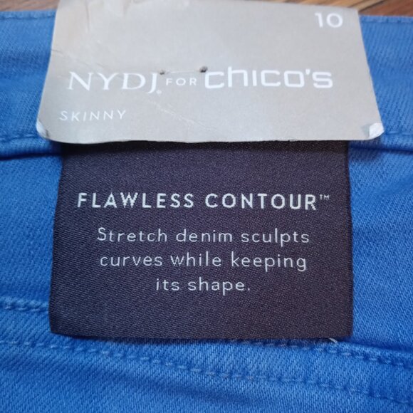 NWT NYDJ FOR CHICO'S flawless contour skinny ankle jeans in amparo blue (sz10) - Picture 5 of 12